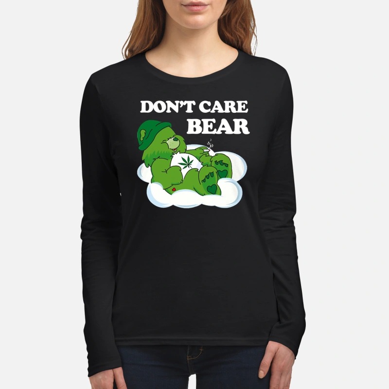 Cannabis don't care bear women's long sleeved shirt