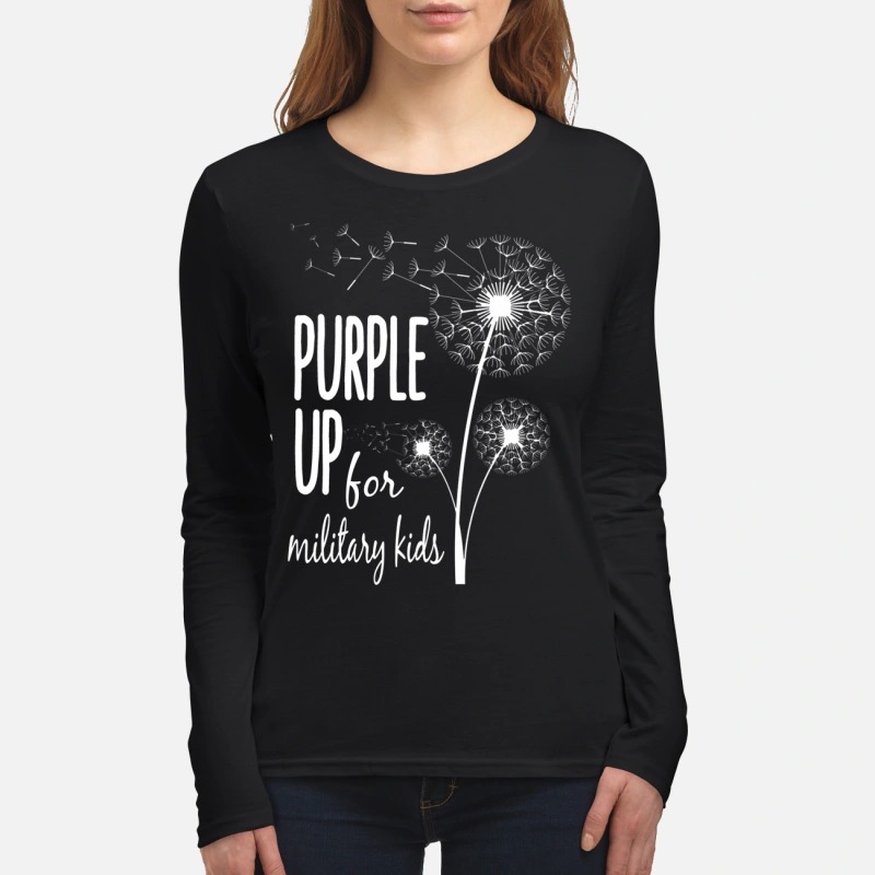 Dandelion purple up for military kids women's long sleeved shirt