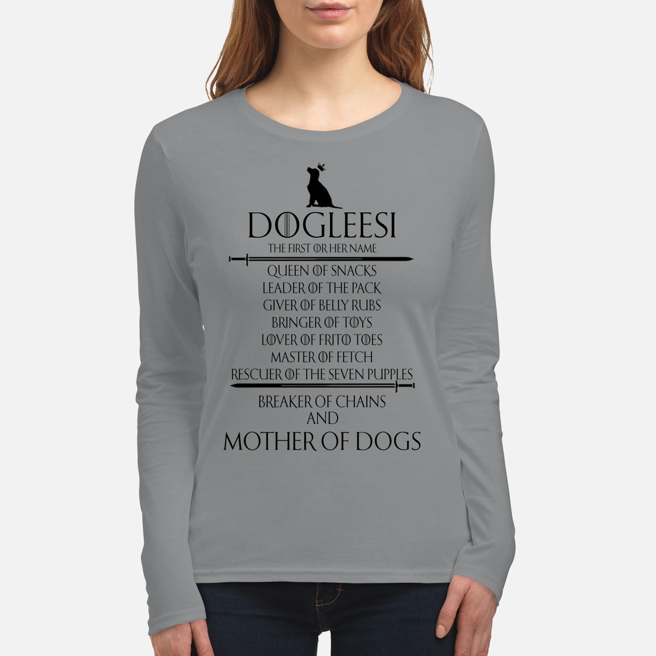 Dogleesi mother of dogs women's long sleeved shirt