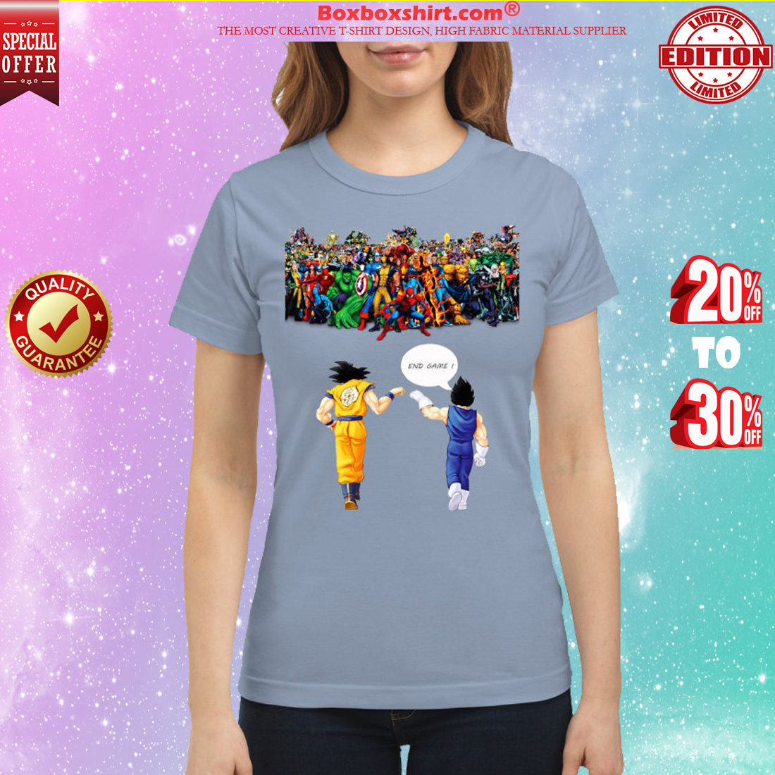 Goku and Vegeta Endgame Marvel Superheroes classic shirt
