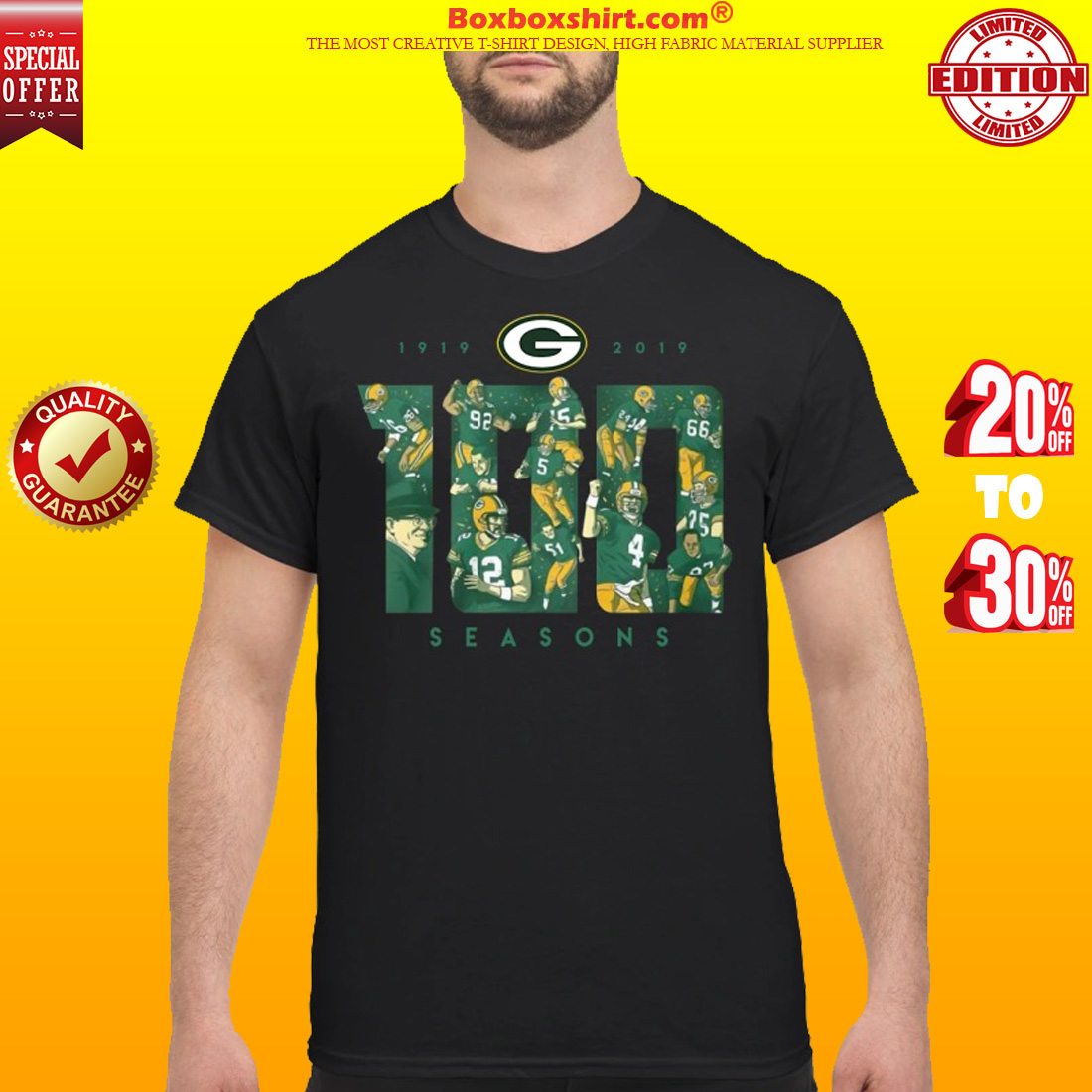 Green bay packers 100 seasons shirt