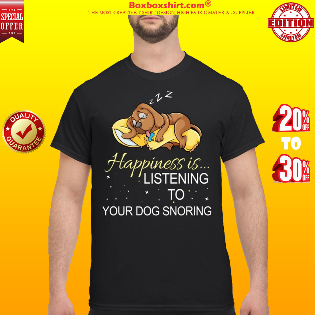 Happiness is listening to your dog snoring classic shirt