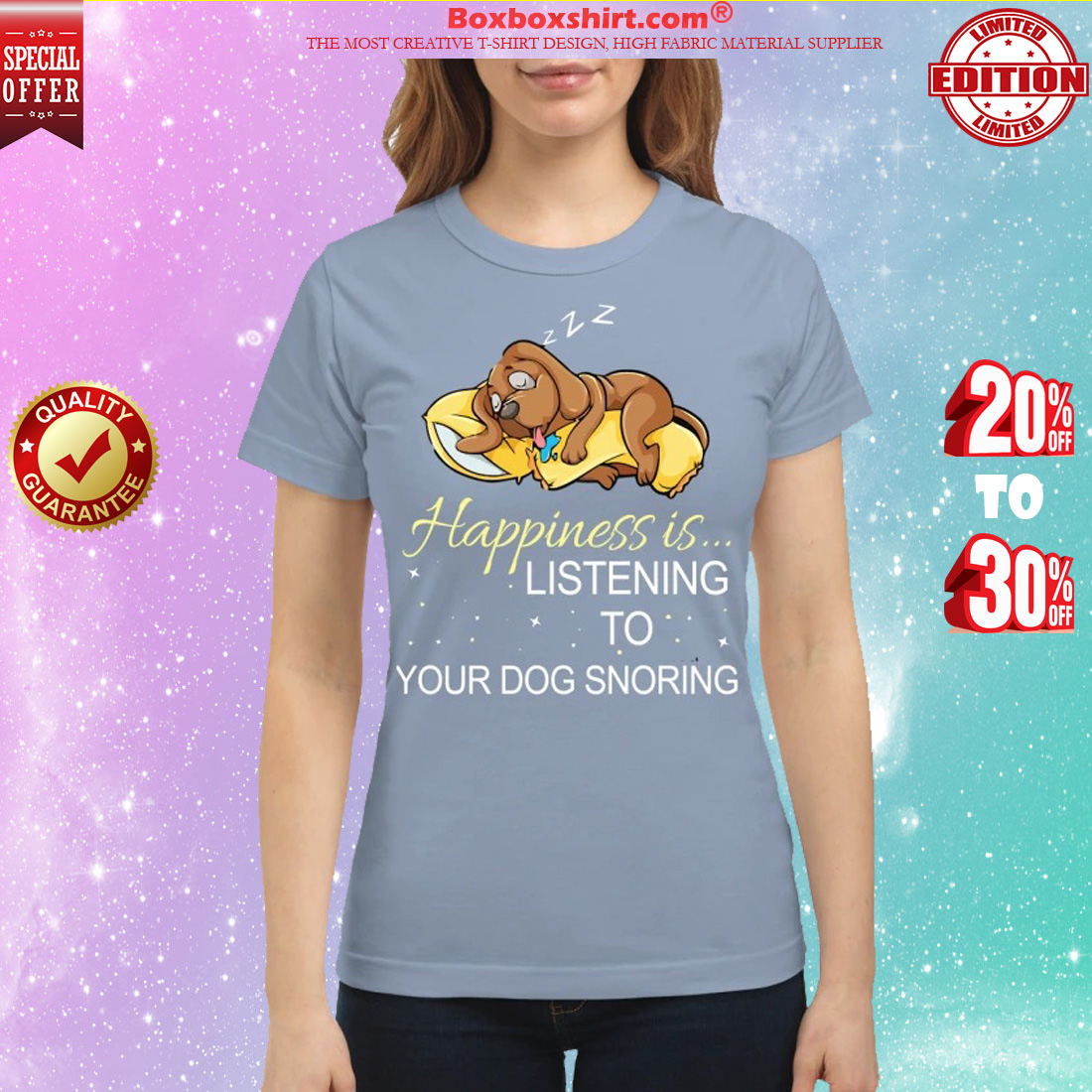 Happiness is listening to your dog snoring shirt