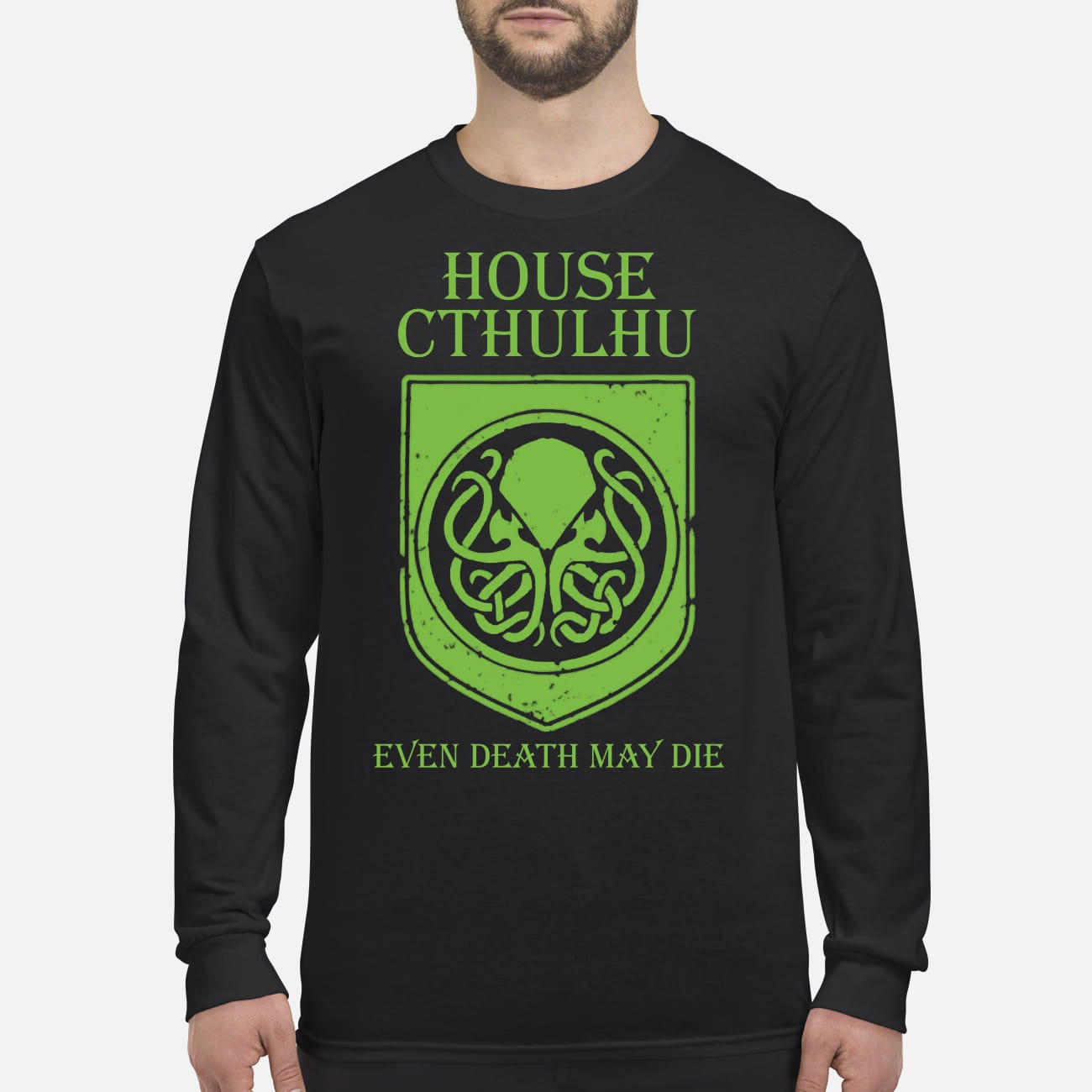 House cthulhu even death may die men's long sleeved shirt