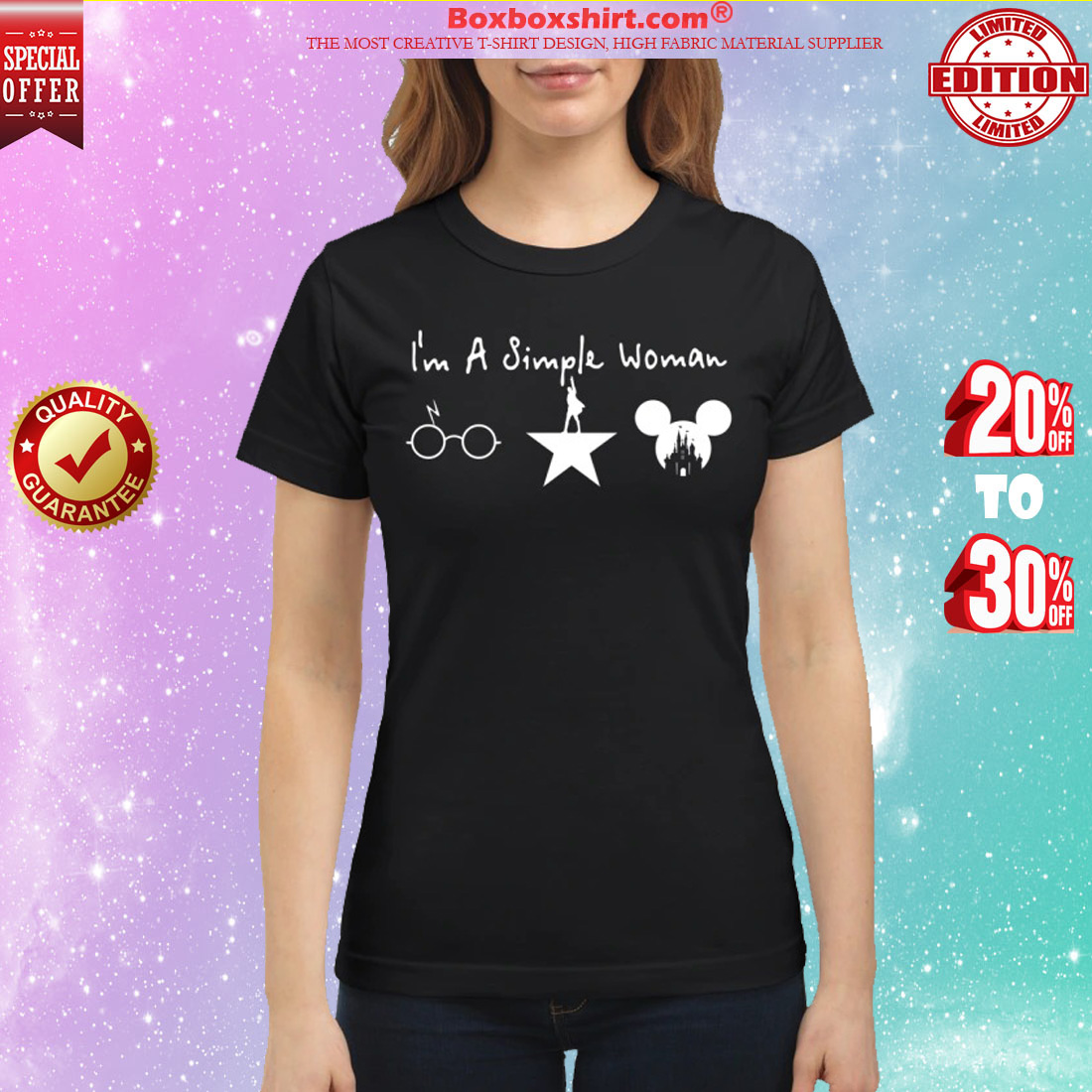 I'm a simple woman Harry Potter Broadway Hamilton Mickey mouse classic shirt