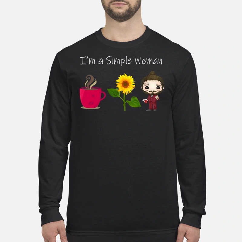 I'm simple woman coffee sunflower Post Malone men's long sleeved shirt