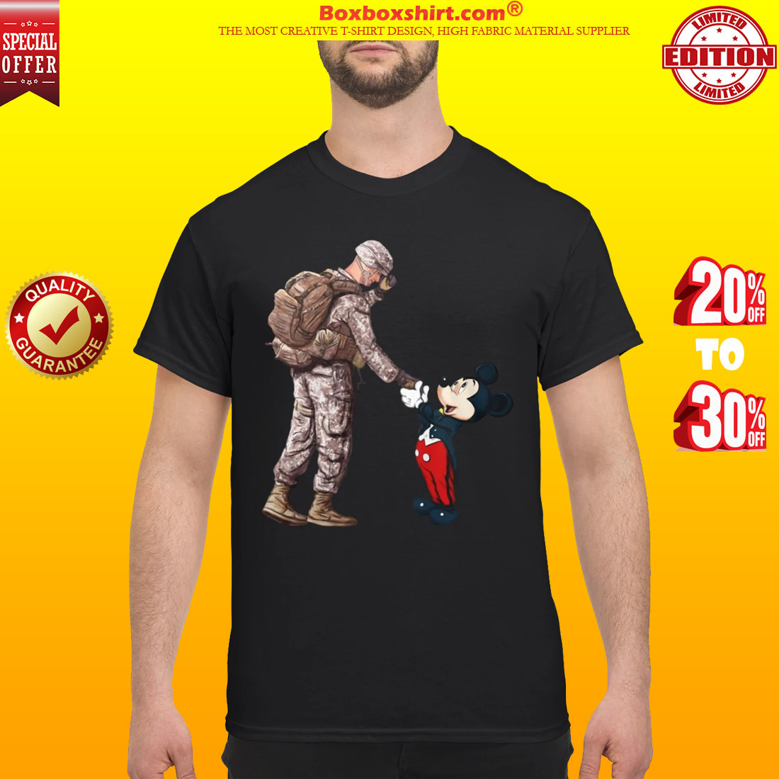 Mickey mouse and veteran soldier shirt