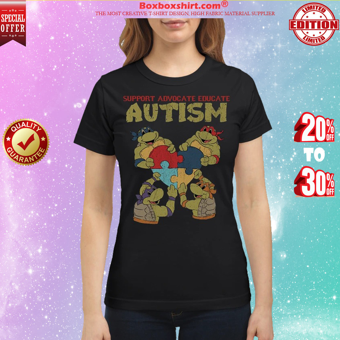 Ninja turtle support advocate educate autism classic shirt