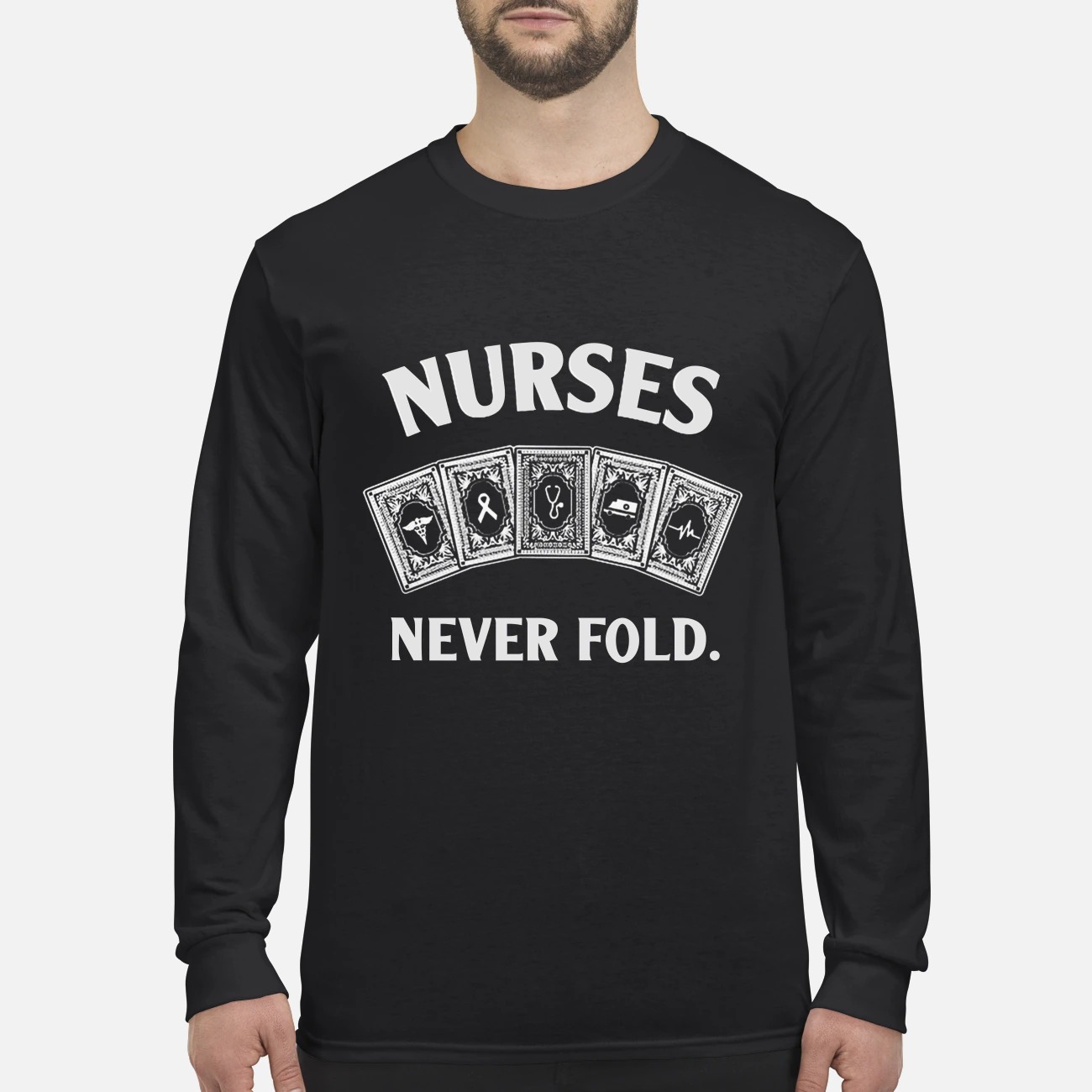 Nurses never fold men's long sleeved shirt