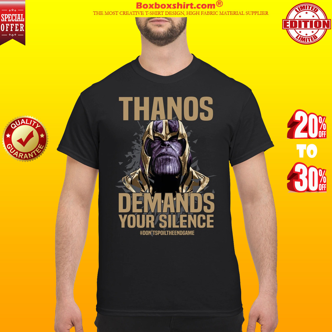 Thanos demands your silence dont spoil the end game shirt