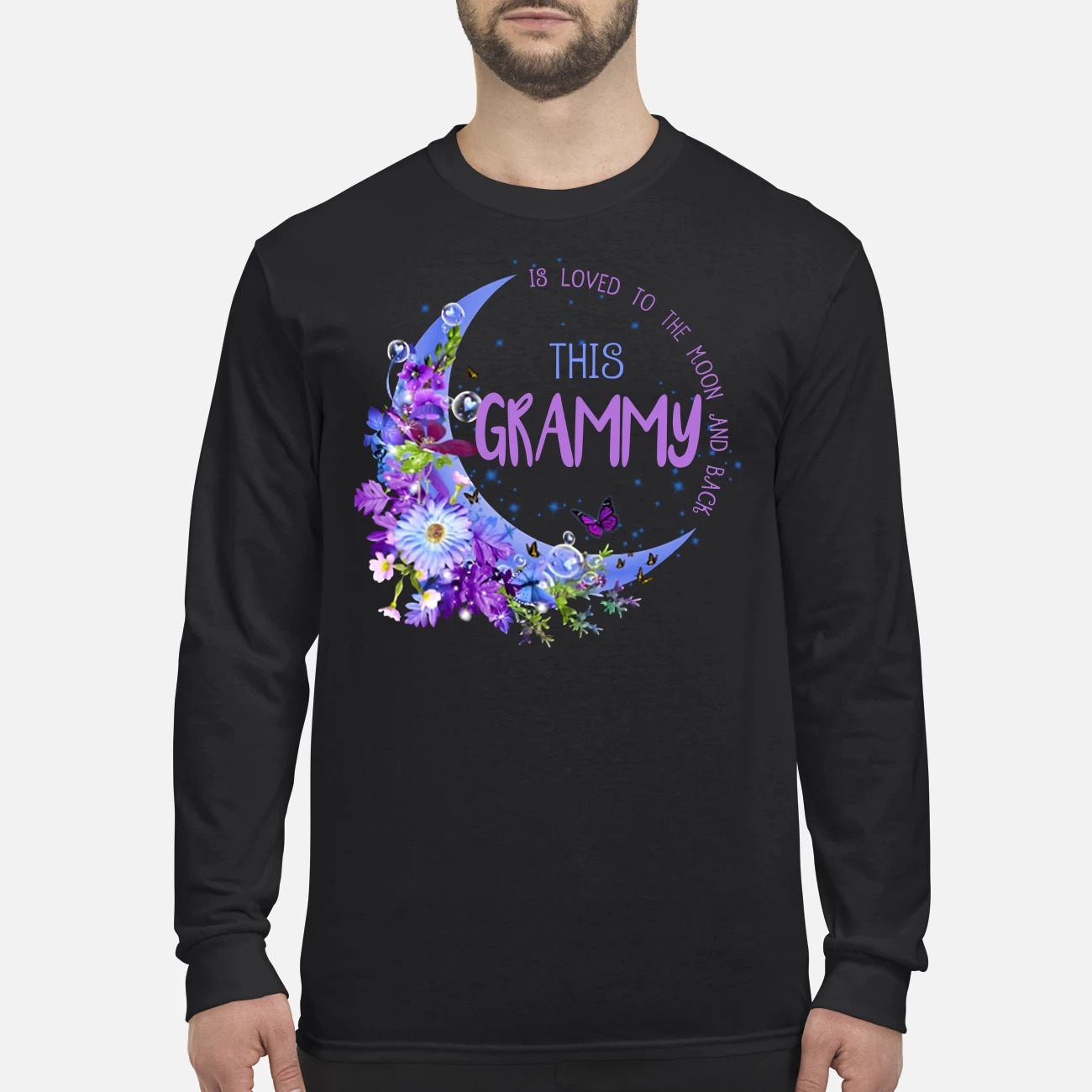 This grammy is loved to the moon and back men's long sleeved shirt