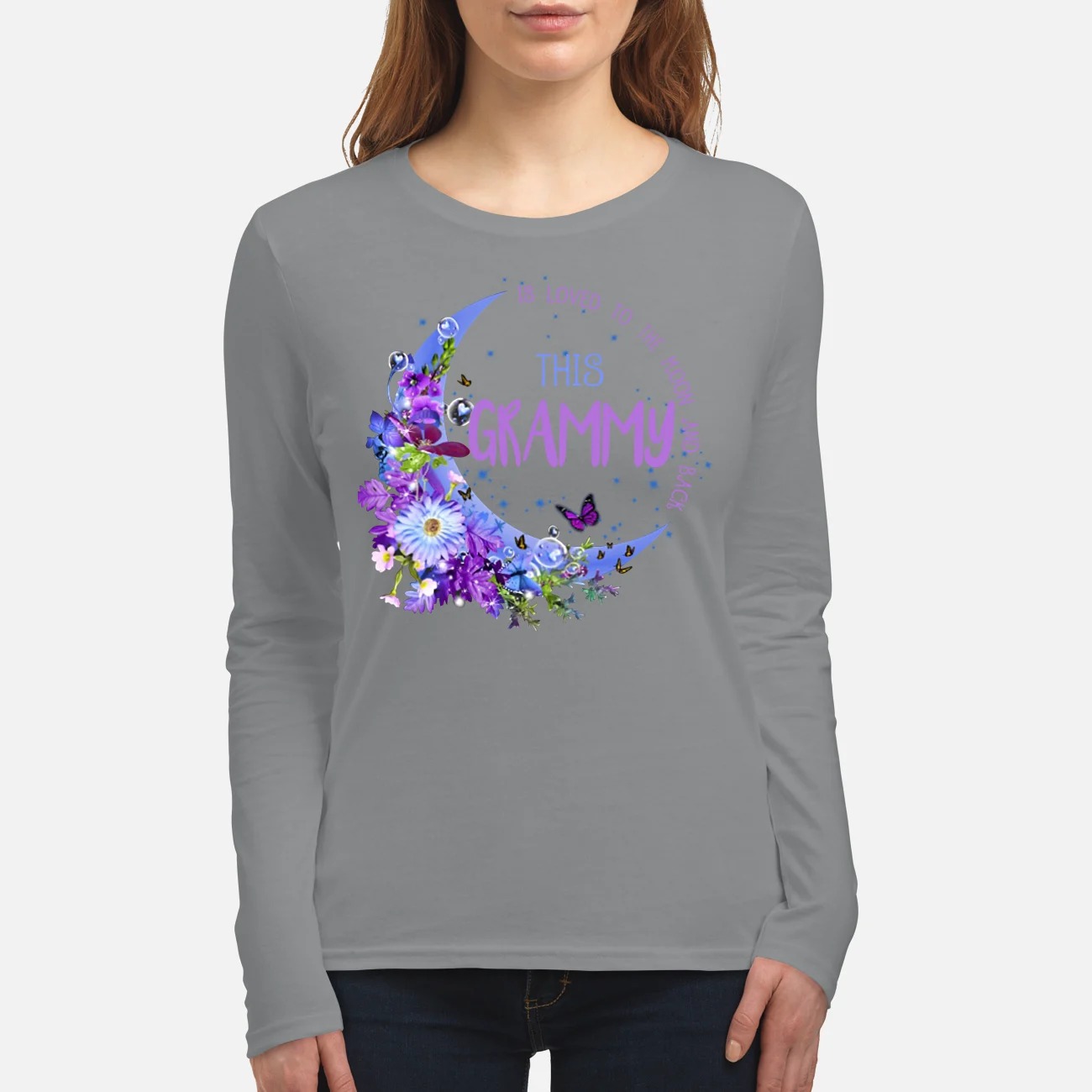 This grammy is loved to the moon and back women's long sleeved shirt