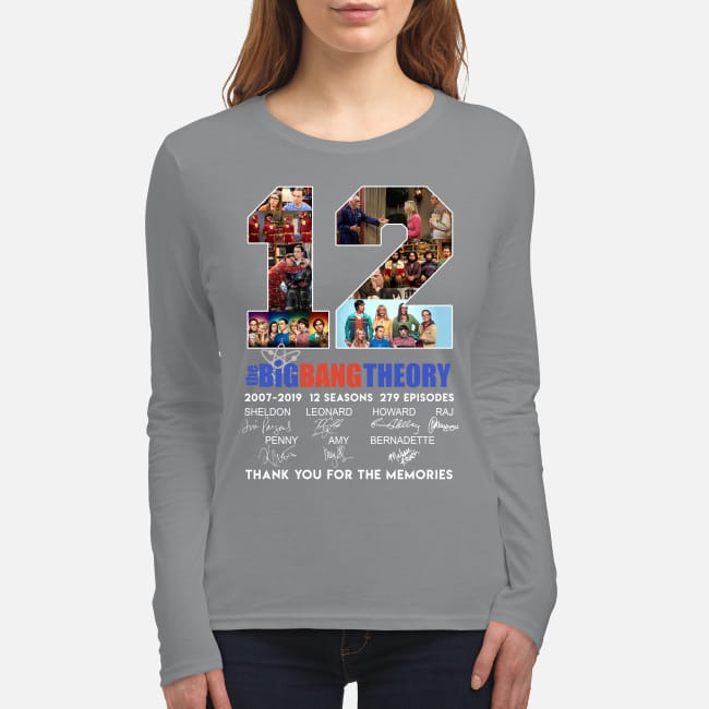 12 years the big bang theory thank you for the memories women's long sleeved shirt