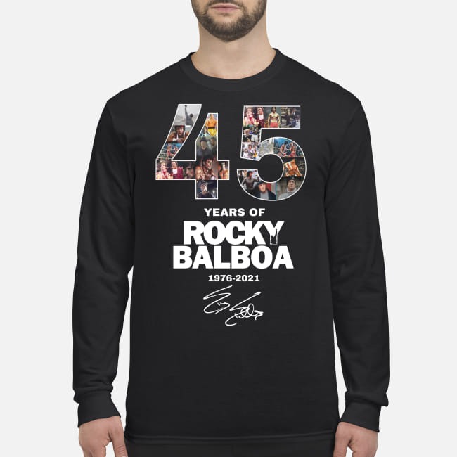 45 years of Rocky Balboa 1976 2021 men's long sleeved shirt
