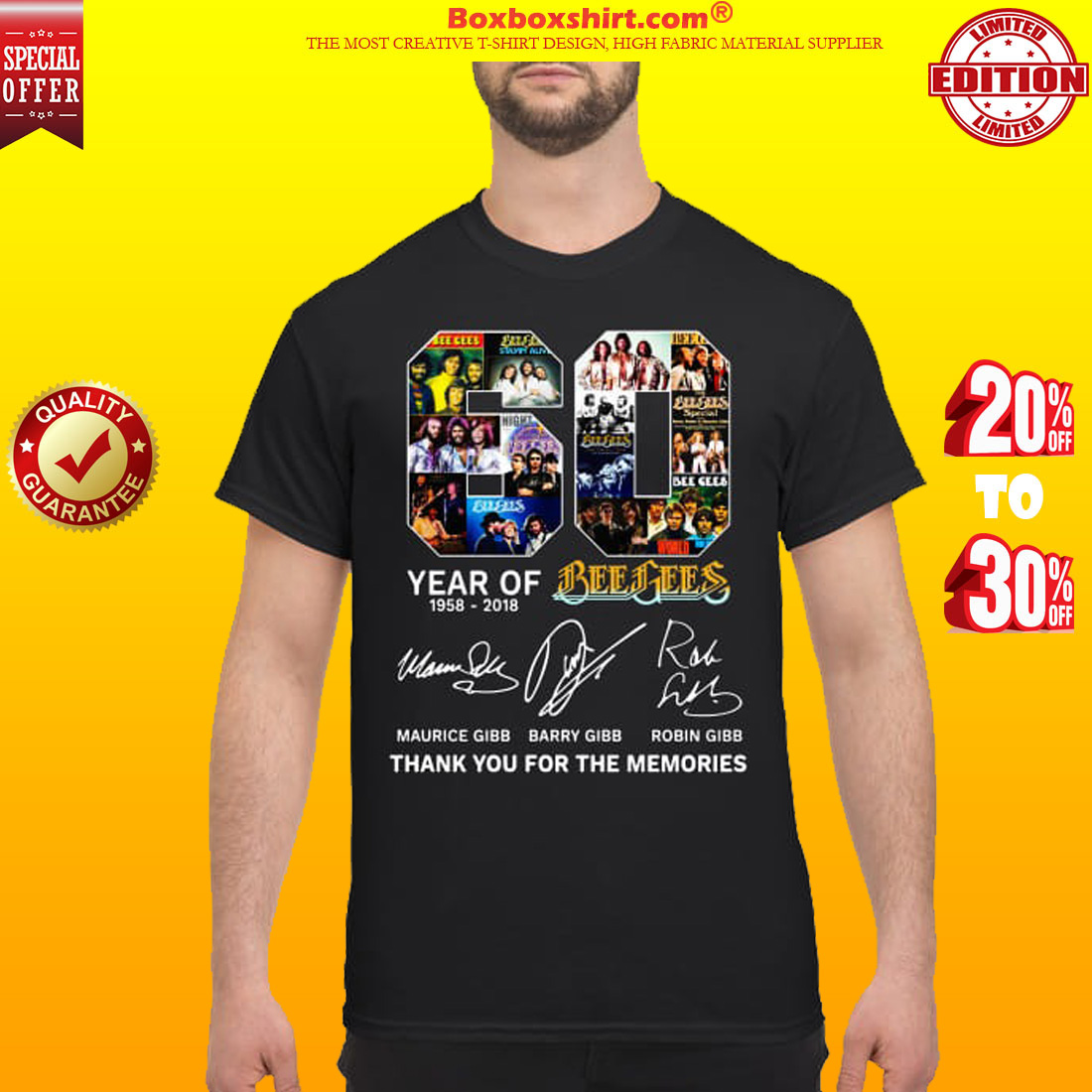 60 years of Bee Gees Thank you for the memories classic shirt