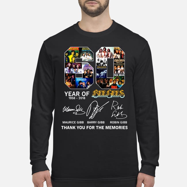 60 years of Bee Gees Thank you for the memories men's long sleeved shirt