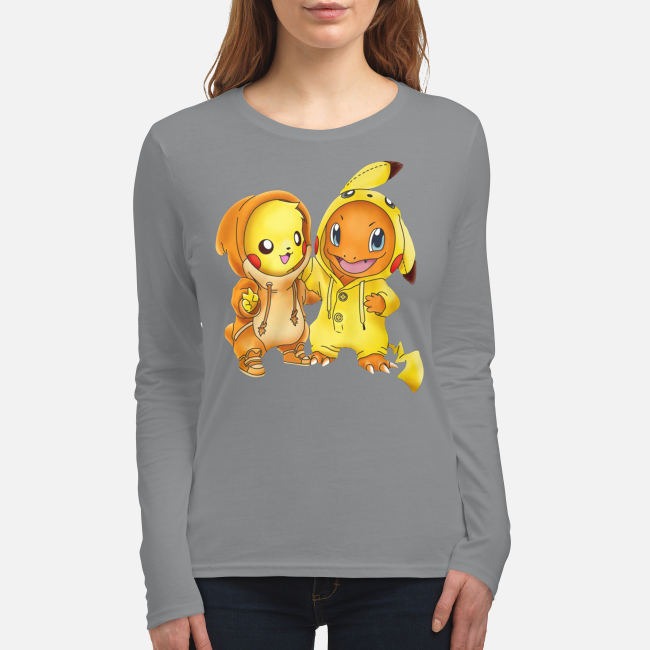 Baby pikachu hitokage charmander women's long sleeved shirt