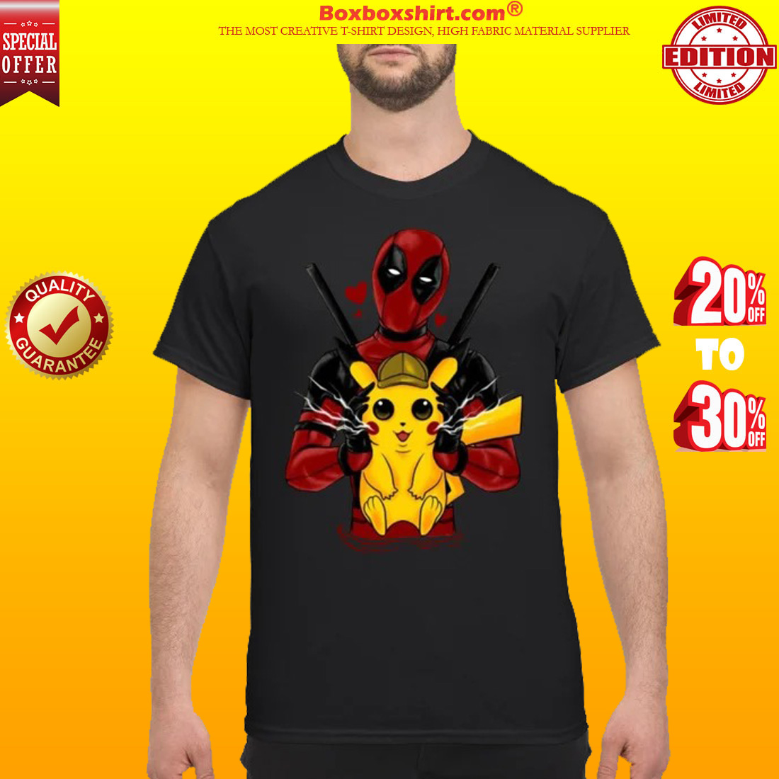 Deadpool hug pikachu shirt