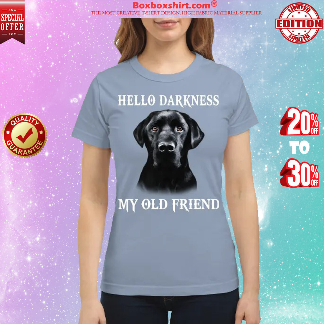 Labrador Dog Hello Darkness My Old Friend classic shirt