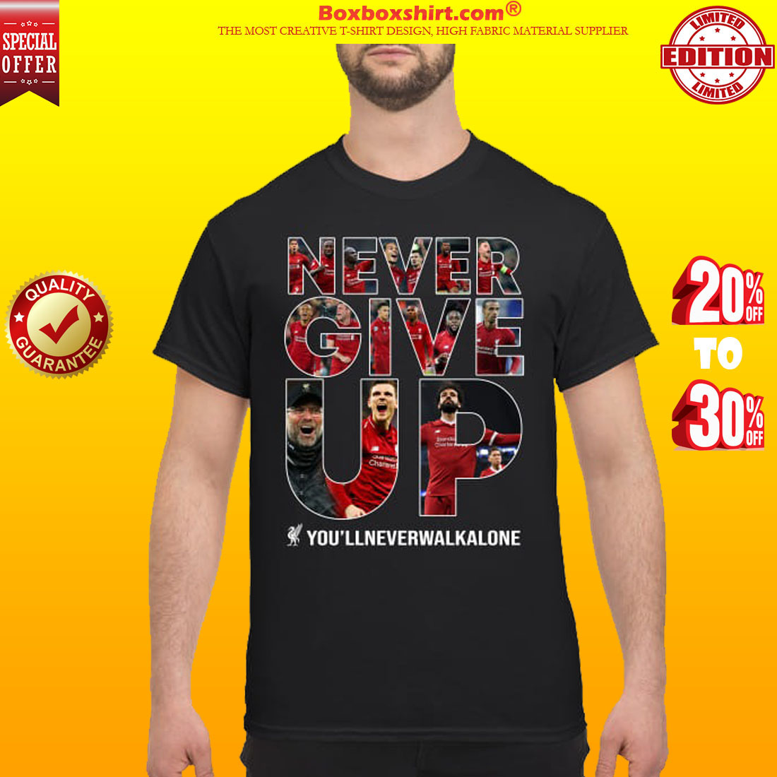 Liverpool Never give up you will never walk alone classic shirt