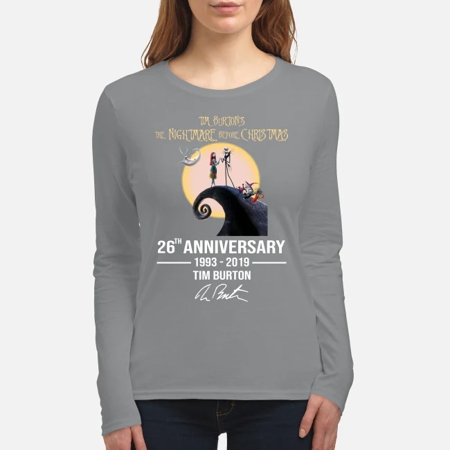 Tim Burtons nightmare before Christmas 26th anniversary women's long sleeved shirt