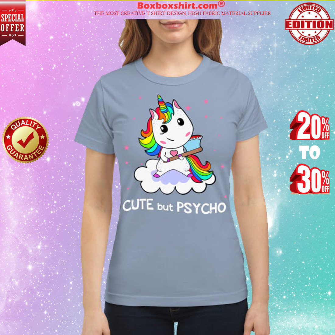 Unicorn cute but psycho shirt