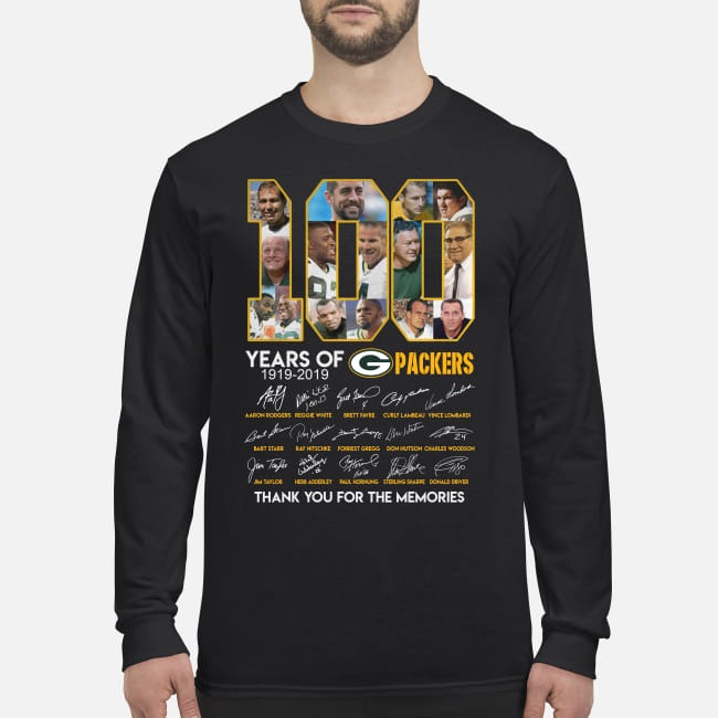 100 years of Green Bay Packers men's long sleeved shirt