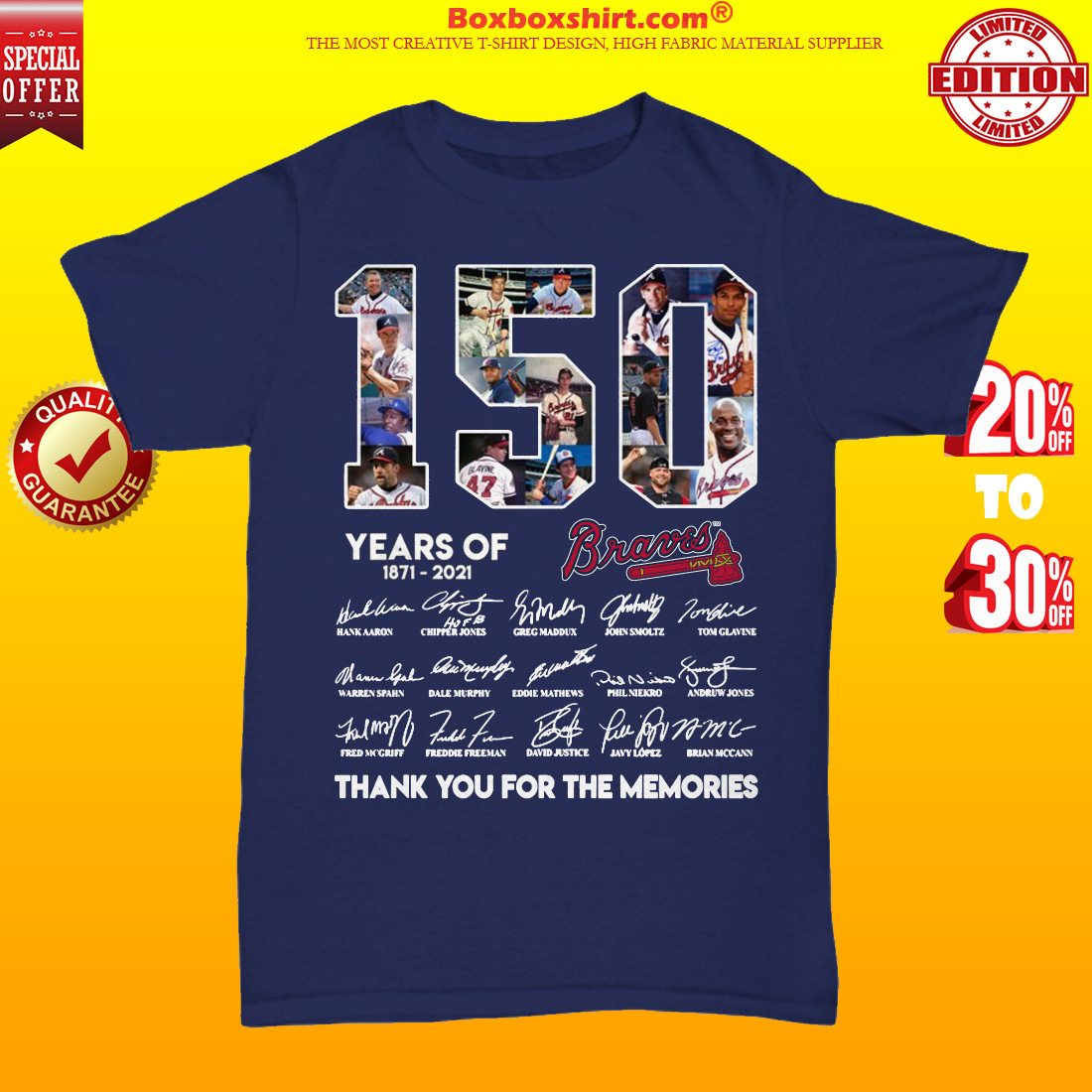 150 years of Atlanta Braves 1871 2021 unisex tee shirt