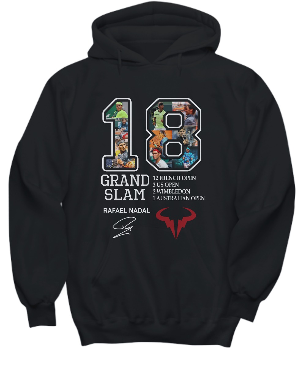18 Grand slam Rafael Nadal signature shirt and hoodie