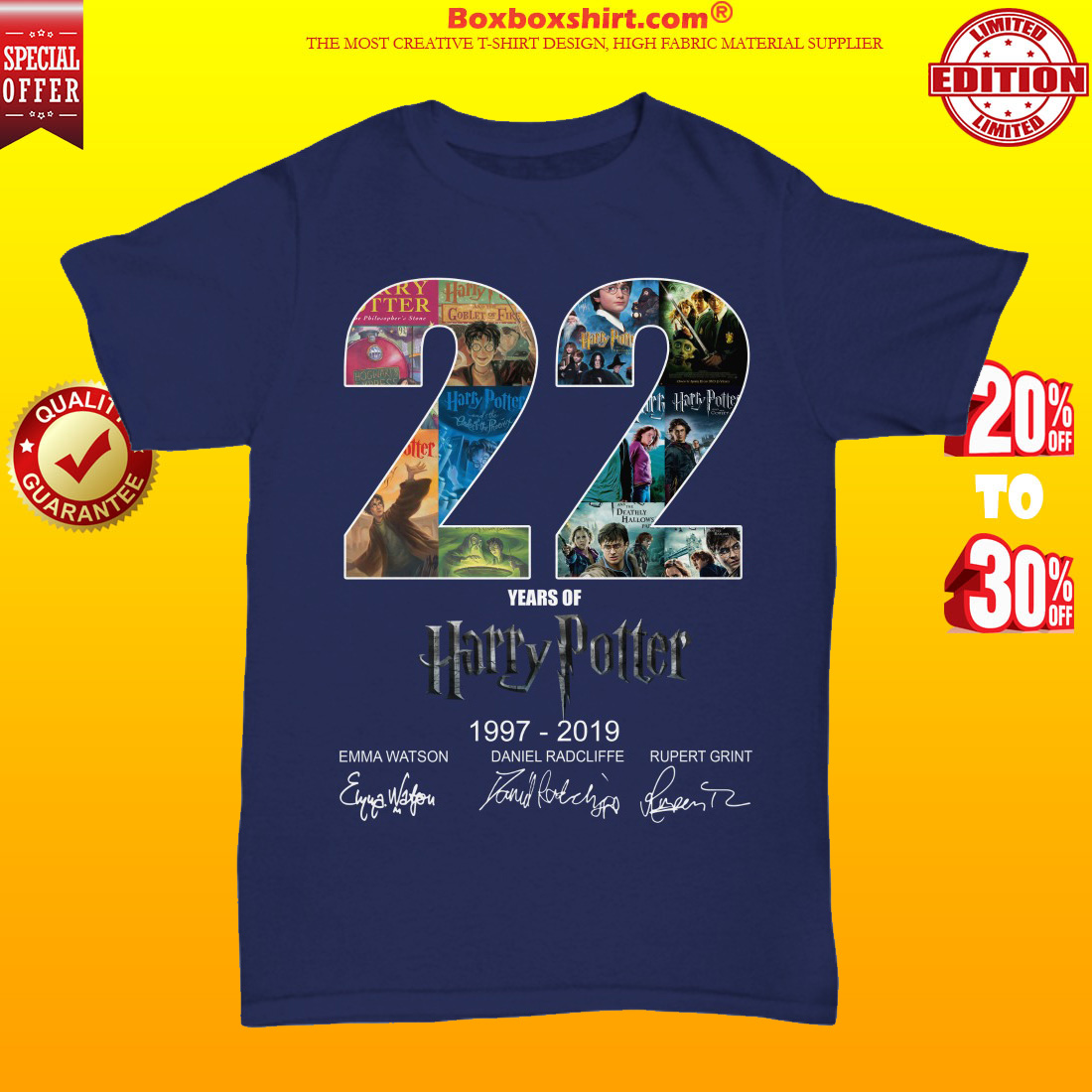 22 years of Harry Potter 1997 2019 unisex tee shirt
