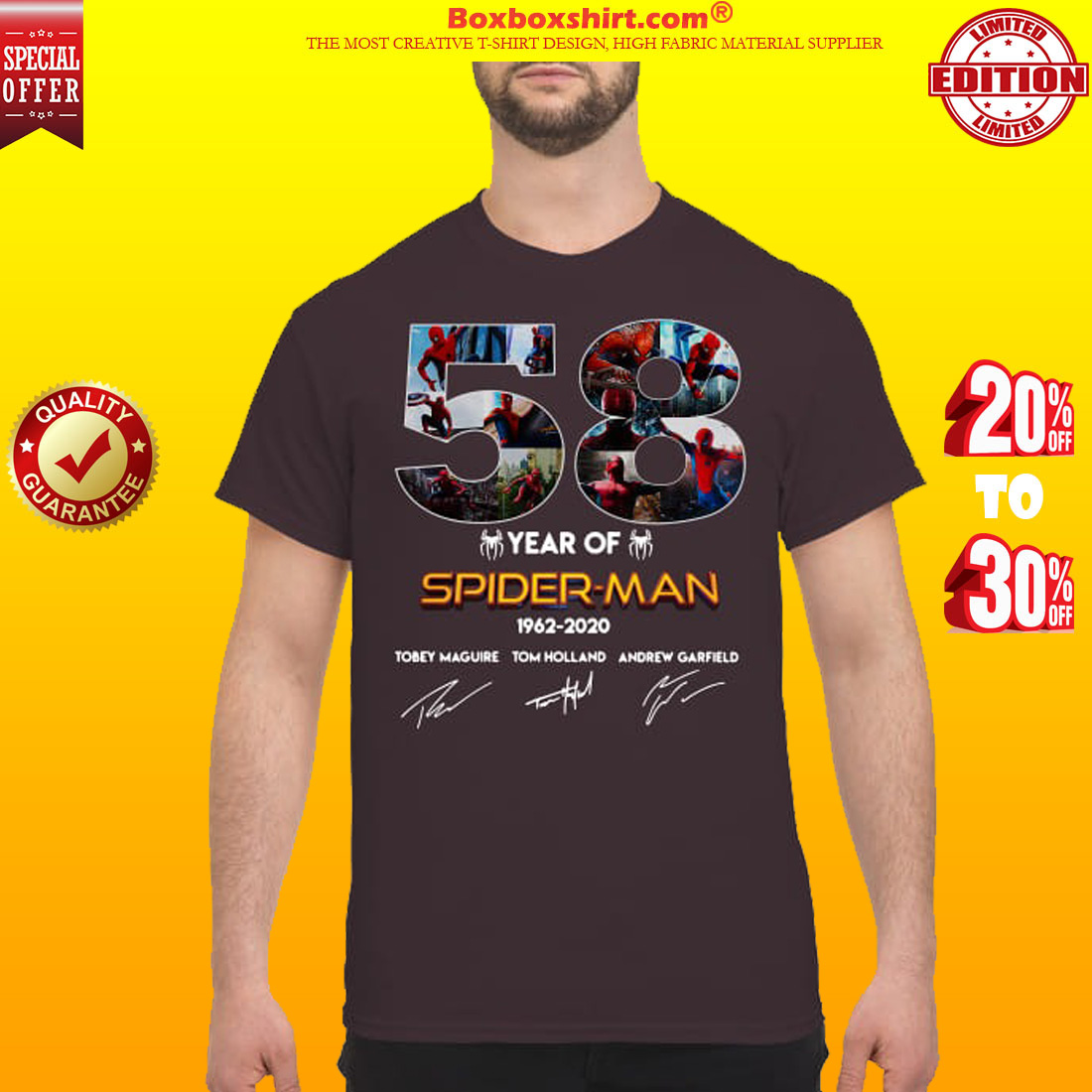 58 year of Spider Man 1962 2020 signatures classic shirt