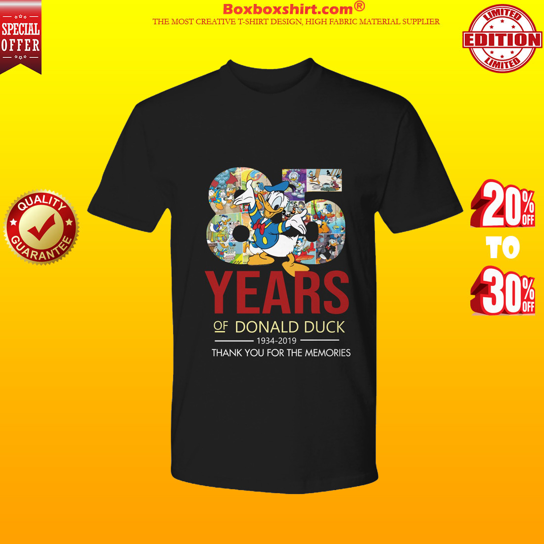 85 years of Donald duck thank you for the memories premium shirt