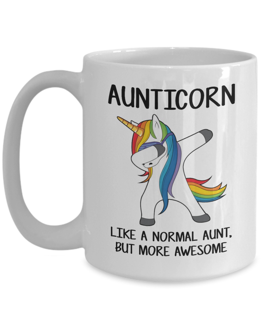 Aunticorn like a normal aunt but more awesome white mug