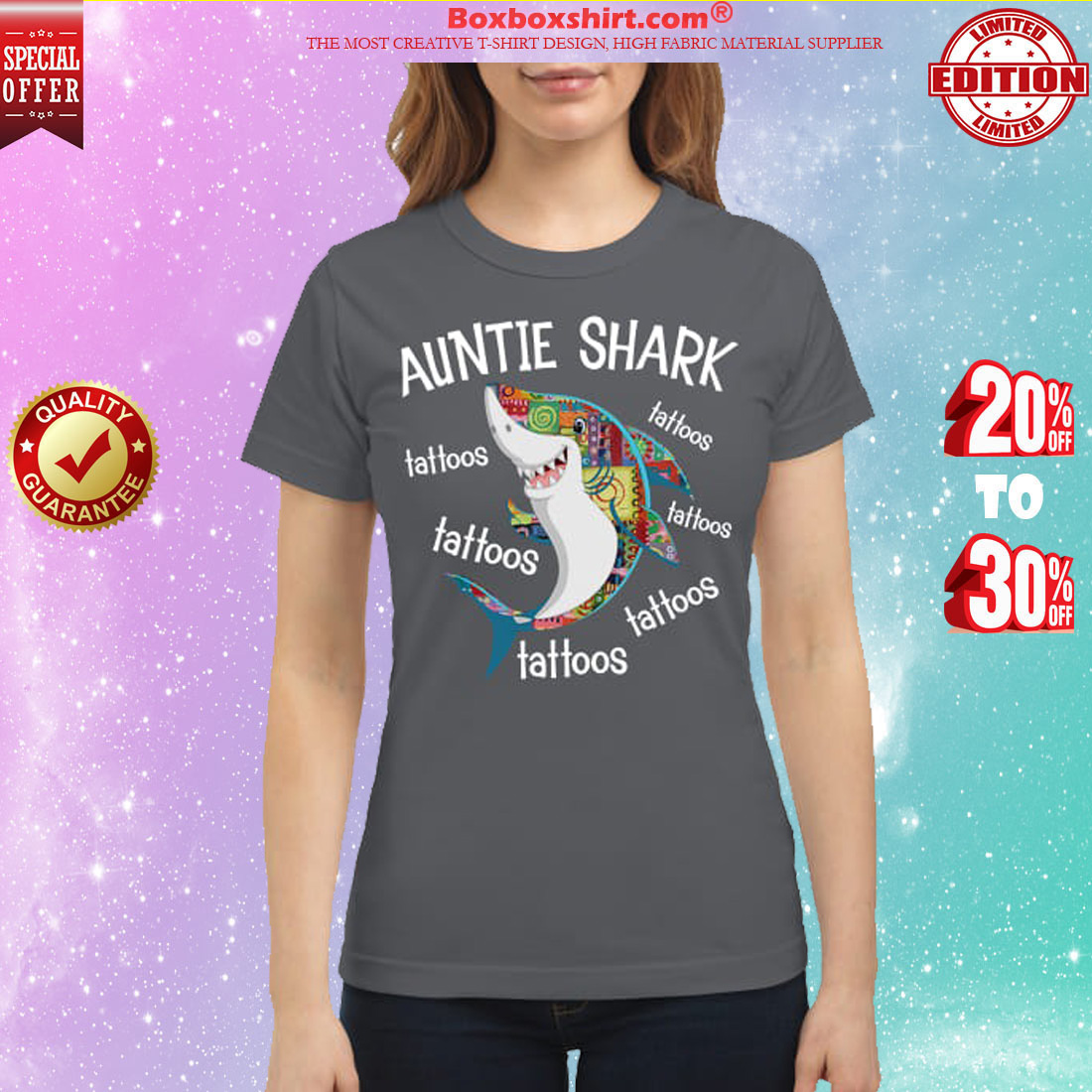 Auntie shark tattoos classic shirt