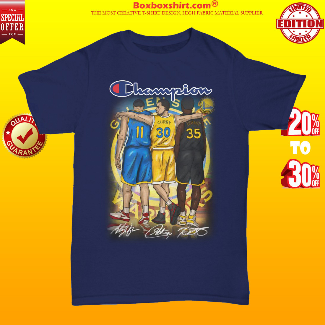 Champion Thompson Curry Durant unisex tee shirt