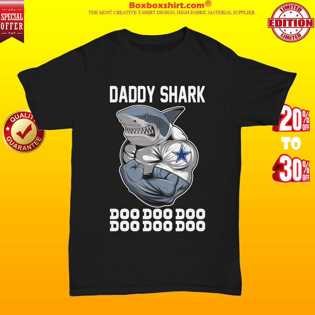 Dallas Cowboys daddy shark doo doo doo unisex tee shirt