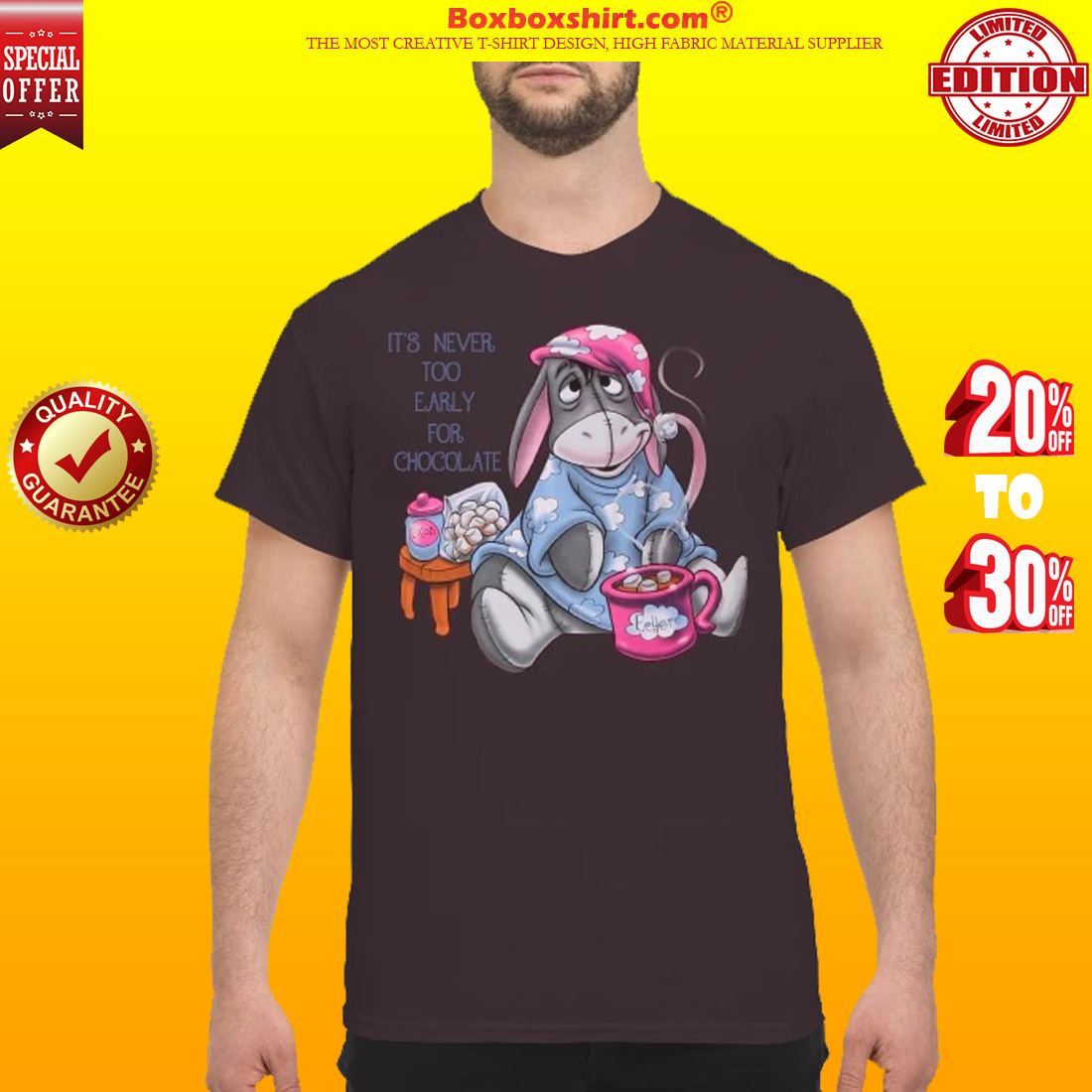 Eeyore it's never too early for chocolate classic shirt