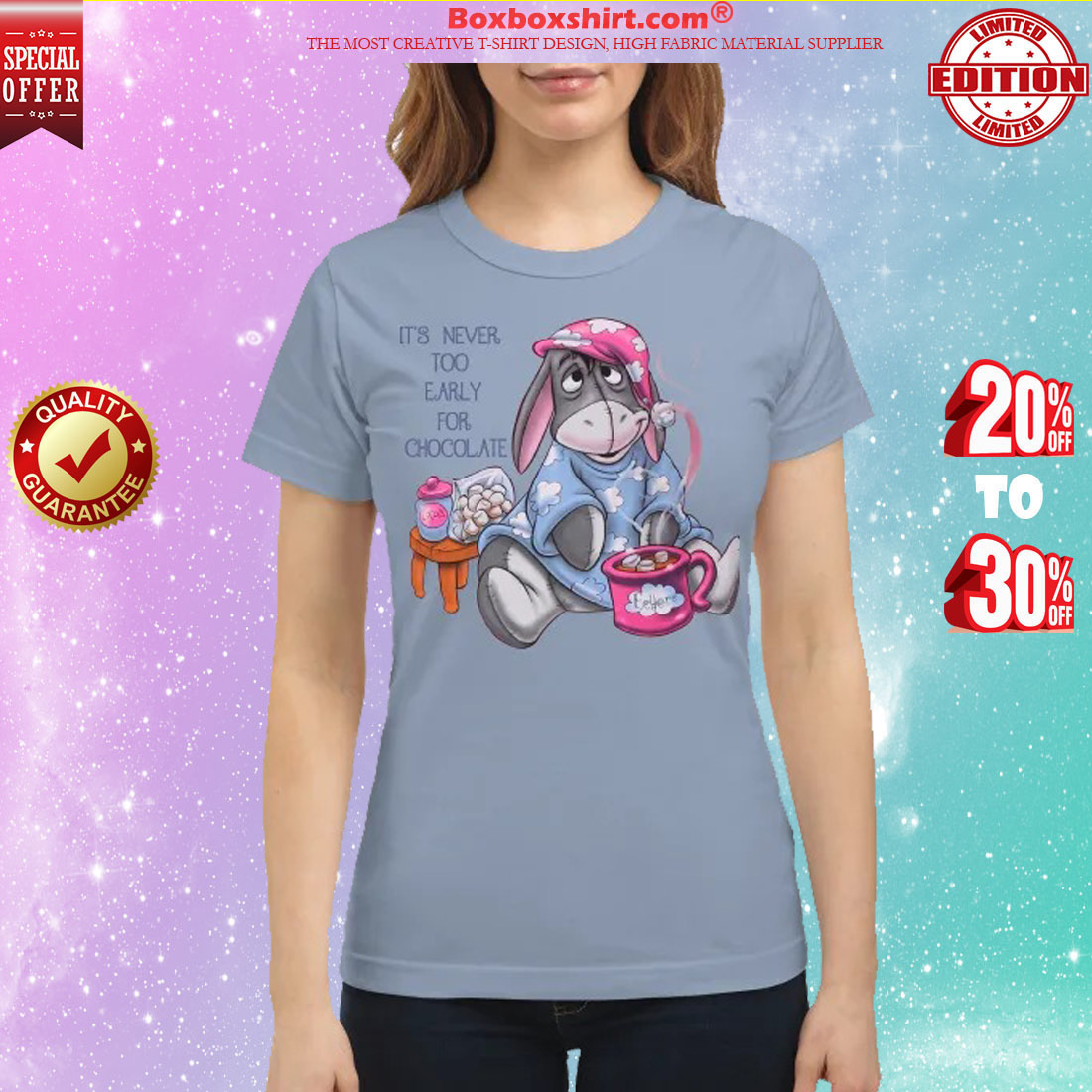 Eeyore it's never too early for chocolate shirt