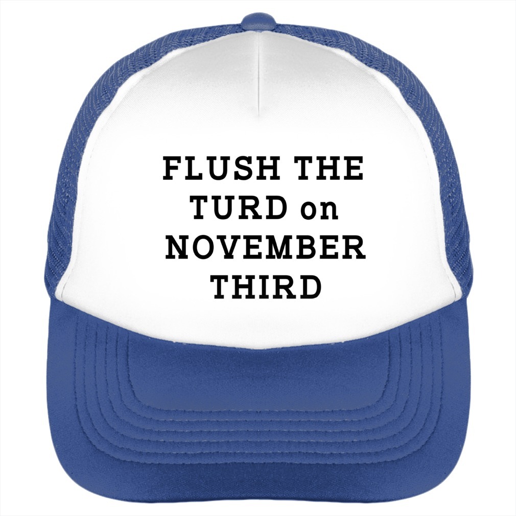 Flush the turd on November third blue hat