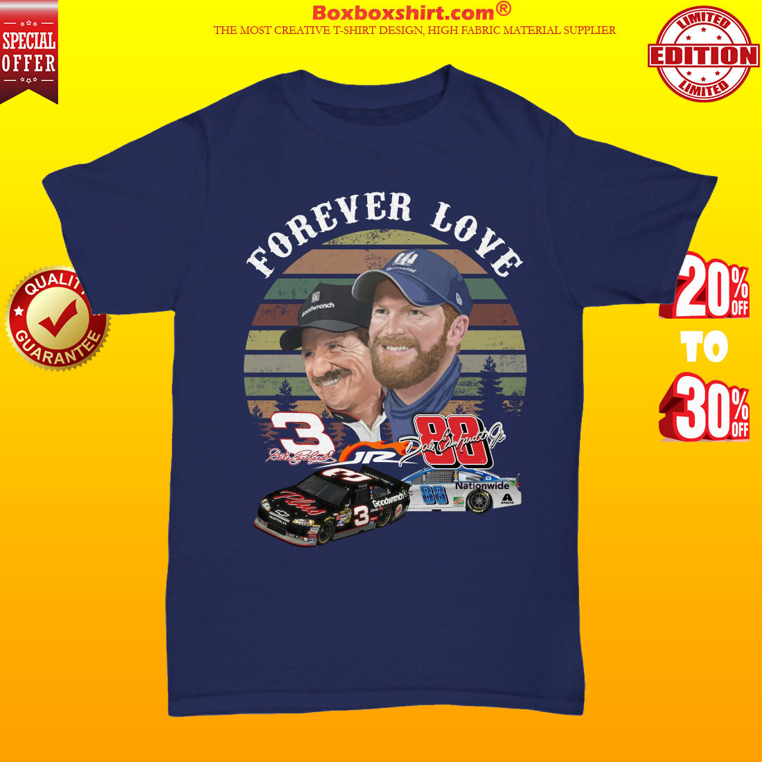 Forever love Dale Earnhardt jr and sr unisex tee shirt