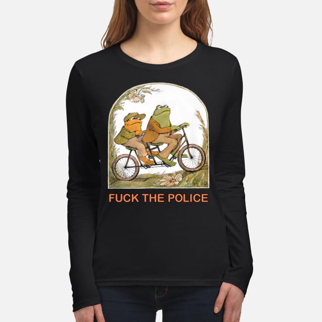 Frog fuck the police women's long sleeved shirt