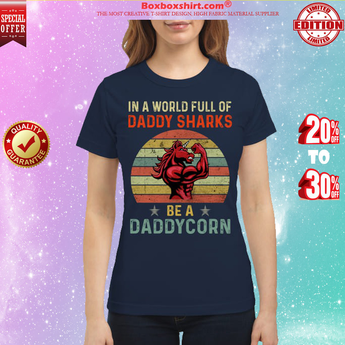 In a world full of daddy sharks be a daddycorn classic shirt