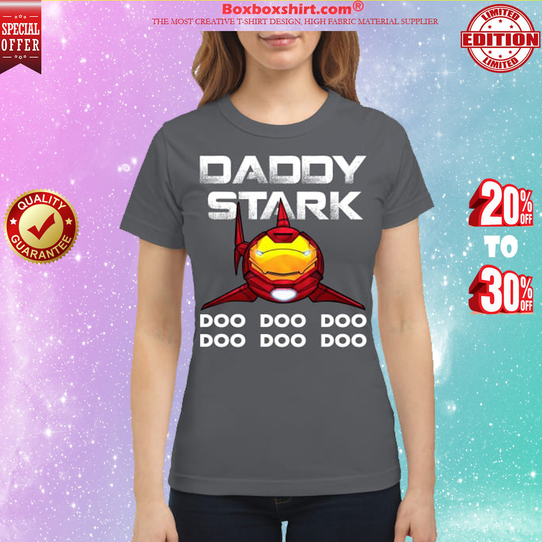 Iron man daddy shark doo doo doo classic shirt