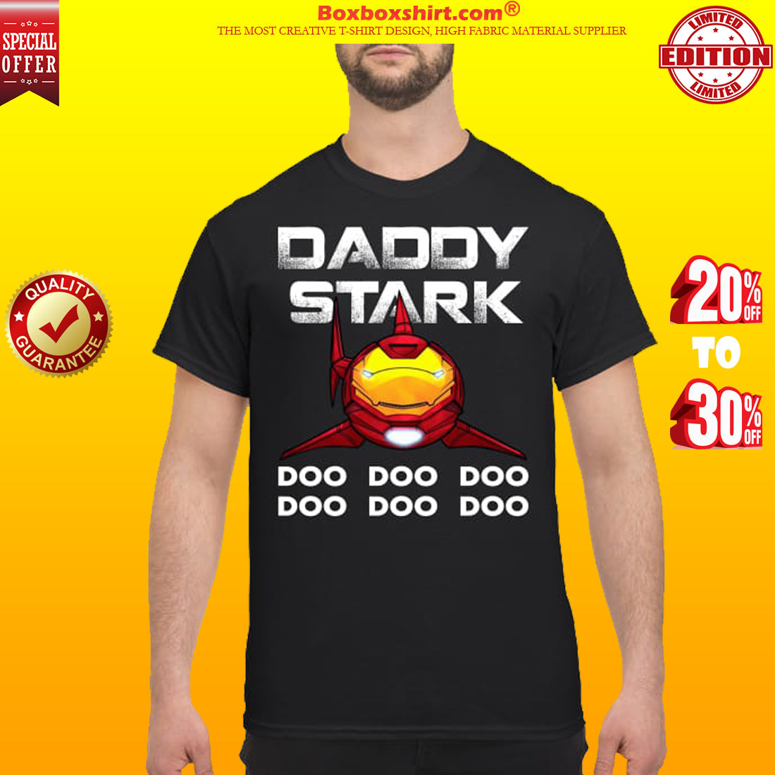Iron man daddy shark doo doo doo shirt