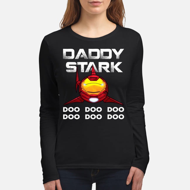 Iron man daddy shark doo doo doo women's long sleeved shirt