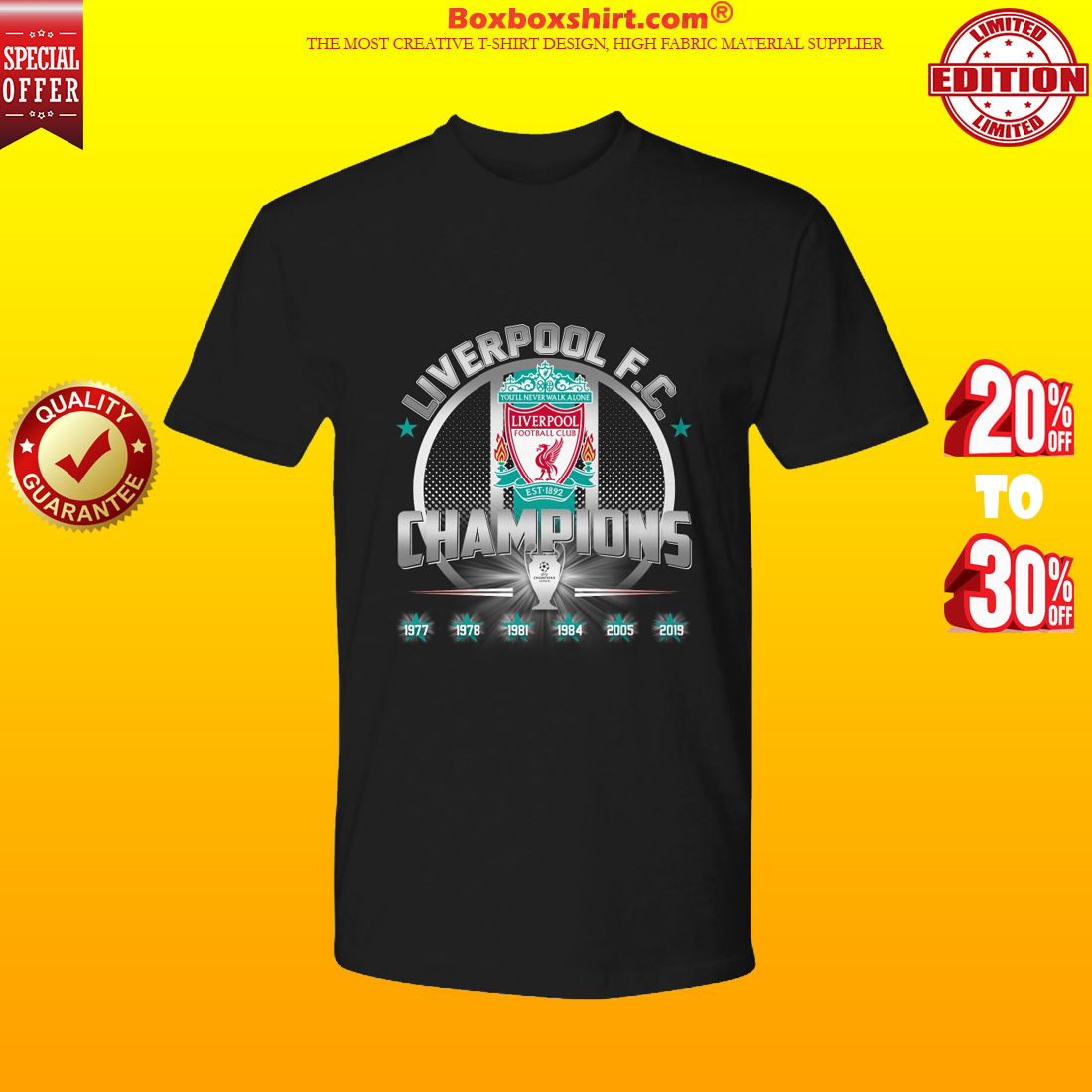 Liverpool FC Champions 2019 premium tee shirt