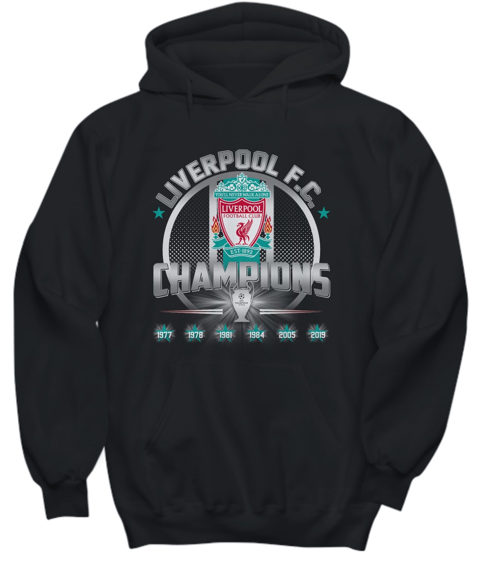 Liverpool FC Champions 2019 shirt and hoodie