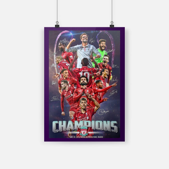 Liverpool UEFA champions 2019 purple poster