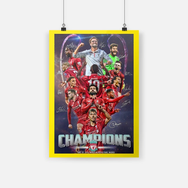 Liverpool UEFA champions 2019 yellow poster