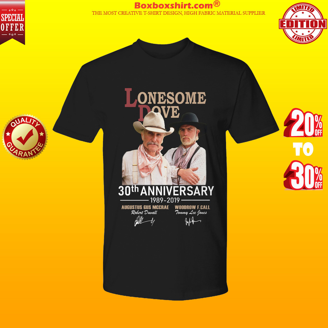 Lonesome Dove 30th anniversary 1989 2019 shirt
